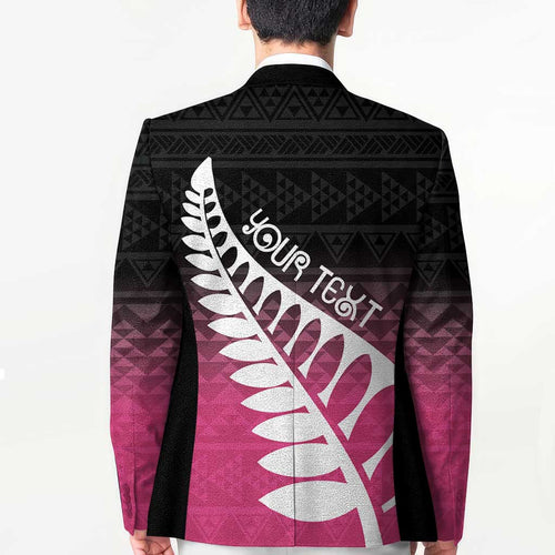 Pink Silver Fern Spirit Taniko Tukutuku Personalised Blazer - Aussie Hoodie