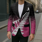 Pink Silver Fern Spirit Taniko Tukutuku Personalised Blazer - Aussie Hoodie