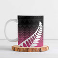 Pink Silver Fern Spirit Taniko Tukutuku Personalised Ceramic Mug - Aussie Hoodie