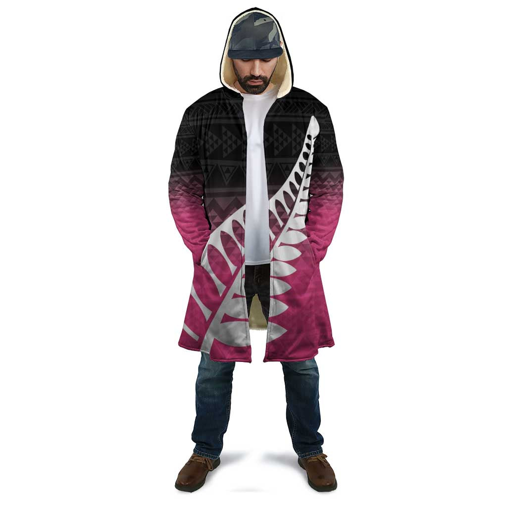 Pink Silver Fern Spirit Taniko Tukutuku Personalised Cloak - Aussie Hoodie