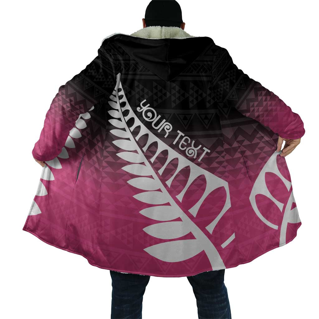 Pink Silver Fern Spirit Taniko Tukutuku Personalised Cloak - Aussie Hoodie