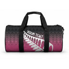 Pink Silver Fern Spirit Taniko Tukutuku Personalised Duffle Bag