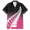 Pink Silver Fern Spirit Taniko Tukutuku Personalised Hawaiian Shirt