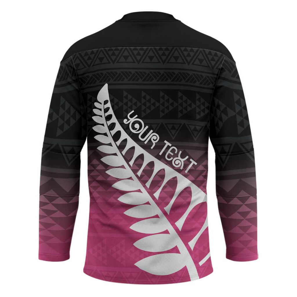 Pink Silver Fern Spirit Taniko Tukutuku Personalised Hockey Jersey - Aussie Hoodie