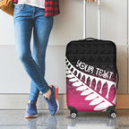 Pink Silver Fern Spirit Taniko Tukutuku Personalised Luggage Cover