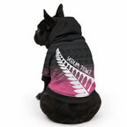 Pink Silver Fern Spirit Taniko Tukutuku Personalised Pet Hoodie