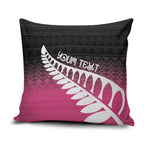 Pink Silver Fern Spirit Taniko Tukutuku Personalised Pillow Cover - Aussie Hoodie