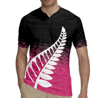 Pink Silver Fern Spirit Taniko Tukutuku Personalised Rugby Jersey