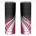 Pink Silver Fern Spirit Taniko Tukutuku Personalised Skinny Tumbler