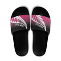 Pink Silver Fern Spirit Taniko Tukutuku Personalised Slide Sandals - Aussie Hoodie
