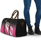 Pink Silver Fern Spirit Taniko Tukutuku Personalised Travel Bag - Aussie Hoodie