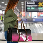 Pink Silver Fern Spirit Taniko Tukutuku Personalised Travel Bag - Aussie Hoodie