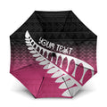 Pink Silver Fern Spirit Taniko Tukutuku Personalised Umbrella - Aussie Hoodie