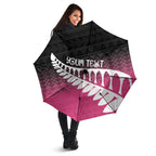 Pink Silver Fern Spirit Taniko Tukutuku Personalised Umbrella - Aussie Hoodie