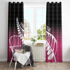 Pink Silver Fern Spirit Taniko Tukutuku Personalised Window Curtain