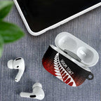 Red Silver Fern Spirit Taniko Tukutuku Personalised AirPods Case - Aussie Hoodie