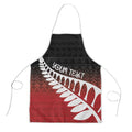 Red Silver Fern Spirit Taniko Tukutuku Personalised Apron - Aussie Hoodie