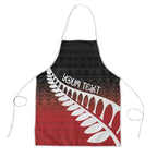 Red Silver Fern Spirit Taniko Tukutuku Personalised Apron - Aussie Hoodie