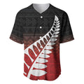 Red Silver Fern Spirit Taniko Tukutuku Personalised Baseball Jersey