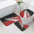 Red Silver Fern Spirit Taniko Tukutuku Personalised Bathroom Set - Aussie Hoodie