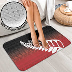 Red Silver Fern Spirit Taniko Tukutuku Personalised Bathroom Set - Aussie Hoodie