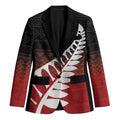Red Silver Fern Spirit Taniko Tukutuku Personalised Blazer - Aussie Hoodie