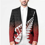 Red Silver Fern Spirit Taniko Tukutuku Personalised Blazer - Aussie Hoodie