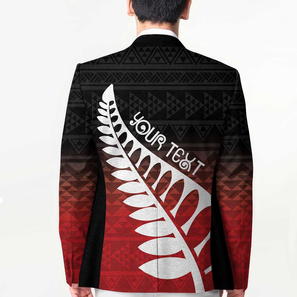 Red Silver Fern Spirit Taniko Tukutuku Personalised Blazer - Aussie Hoodie