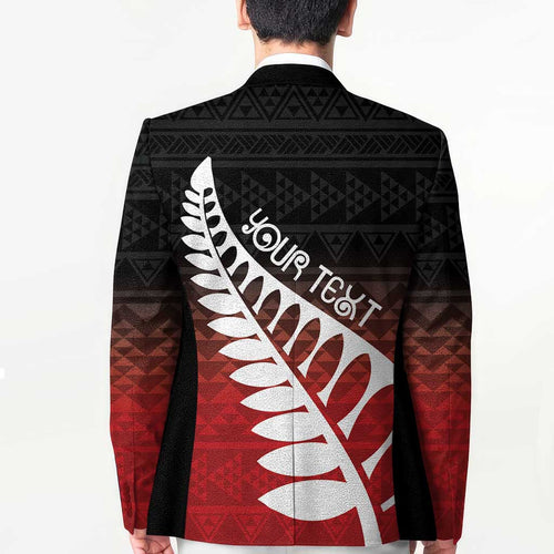 Red Silver Fern Spirit Taniko Tukutuku Personalised Blazer - Aussie Hoodie