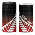 Red Silver Fern Spirit Taniko Tukutuku Personalised 4 in 1 Can Cooler Tumbler