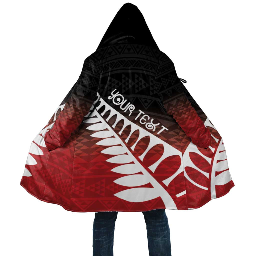 Red Silver Fern Spirit Taniko Tukutuku Personalised Cloak - Aussie Hoodie