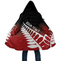 Red Silver Fern Spirit Taniko Tukutuku Personalised Cloak - Aussie Hoodie
