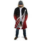 Red Silver Fern Spirit Taniko Tukutuku Personalised Cloak - Aussie Hoodie