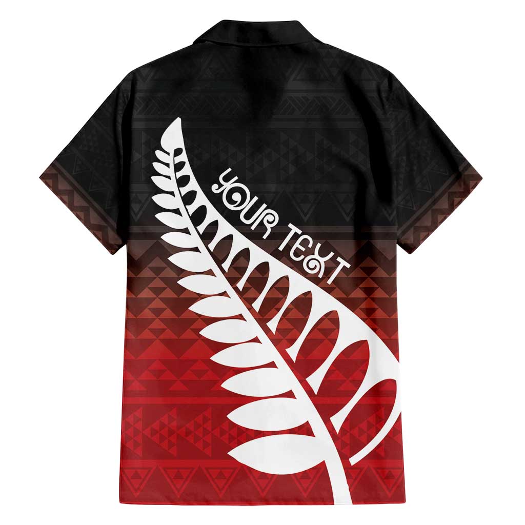 Red Silver Fern Spirit Taniko Tukutuku Personalised Family Matching Puletasi and Hawaiian Shirt