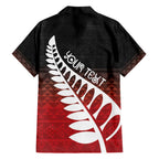 Red Silver Fern Spirit Taniko Tukutuku Personalised Hawaiian Shirt