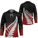 Red Silver Fern Spirit Taniko Tukutuku Personalised Hockey Jersey - Aussie Hoodie