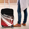 Red Silver Fern Spirit Taniko Tukutuku Personalised Luggage Cover