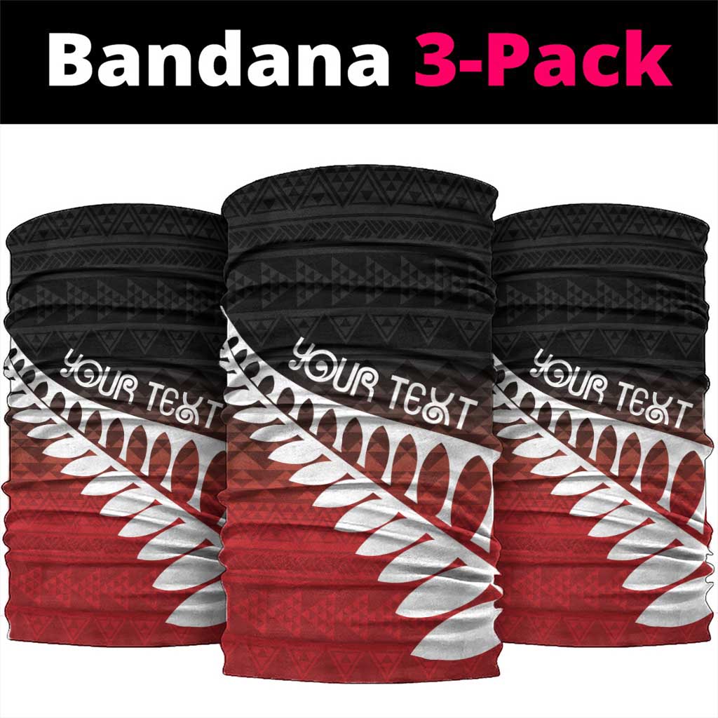 Red Silver Fern Spirit Taniko Tukutuku Personalised Neck Gaiter - Aussie Hoodie