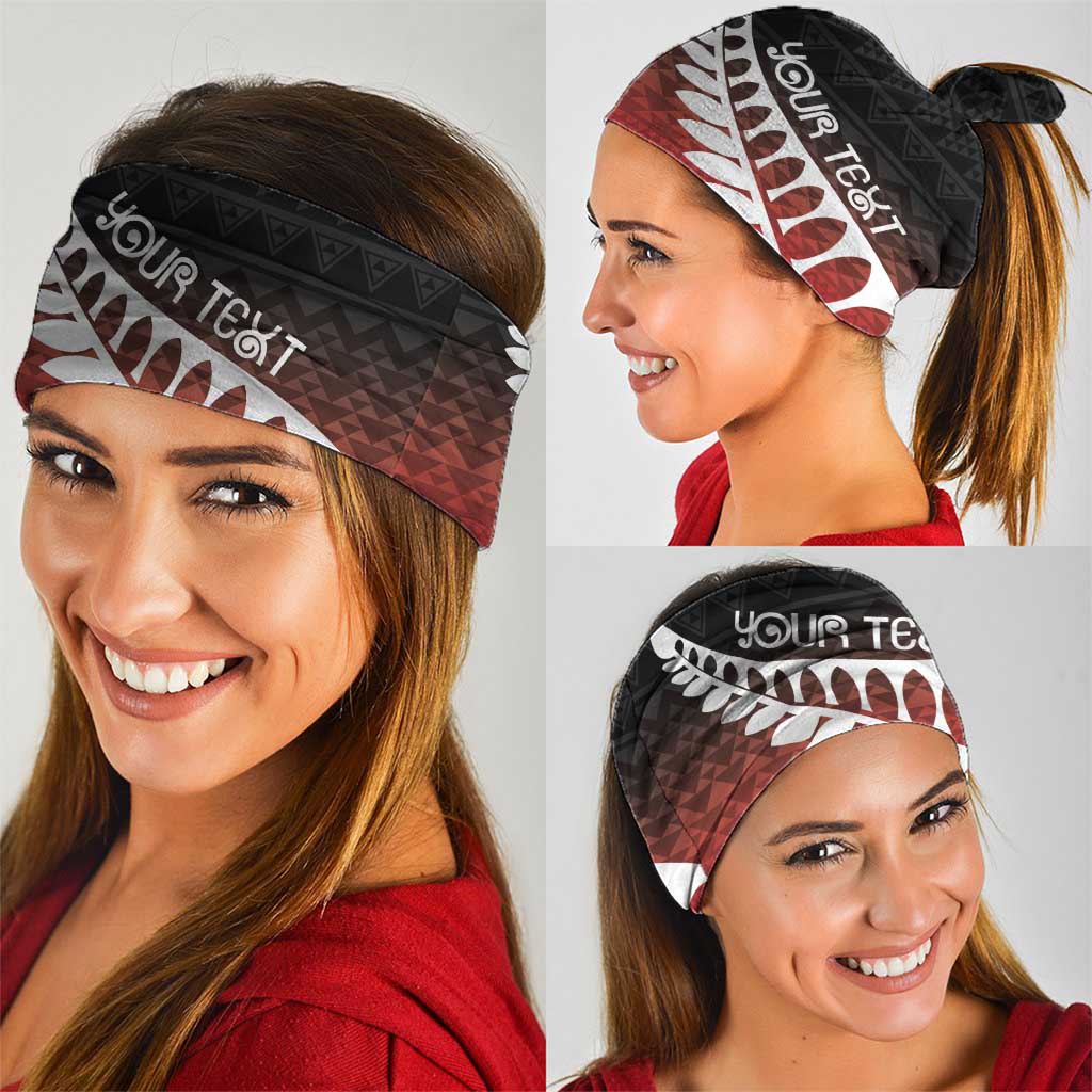 Red Silver Fern Spirit Taniko Tukutuku Personalised Neck Gaiter - Aussie Hoodie