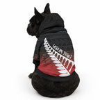 Red Silver Fern Spirit Taniko Tukutuku Personalised Pet Hoodie