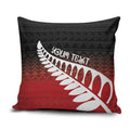 Red Silver Fern Spirit Taniko Tukutuku Personalised Pillow Cover - Aussie Hoodie