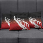 Red Silver Fern Spirit Taniko Tukutuku Personalised Pillow Cover - Aussie Hoodie