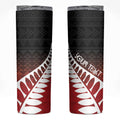 Red Silver Fern Spirit Taniko Tukutuku Personalised Skinny Tumbler