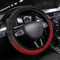 Red Silver Fern Spirit Taniko Tukutuku Steering Wheel Cover