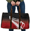 Red Silver Fern Spirit Taniko Tukutuku Personalised Travel Bag - Aussie Hoodie