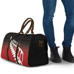 Red Silver Fern Spirit Taniko Tukutuku Personalised Travel Bag - Aussie Hoodie