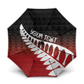 Red Silver Fern Spirit Taniko Tukutuku Personalised Umbrella - Aussie Hoodie
