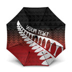 Red Silver Fern Spirit Taniko Tukutuku Personalised Umbrella - Aussie Hoodie