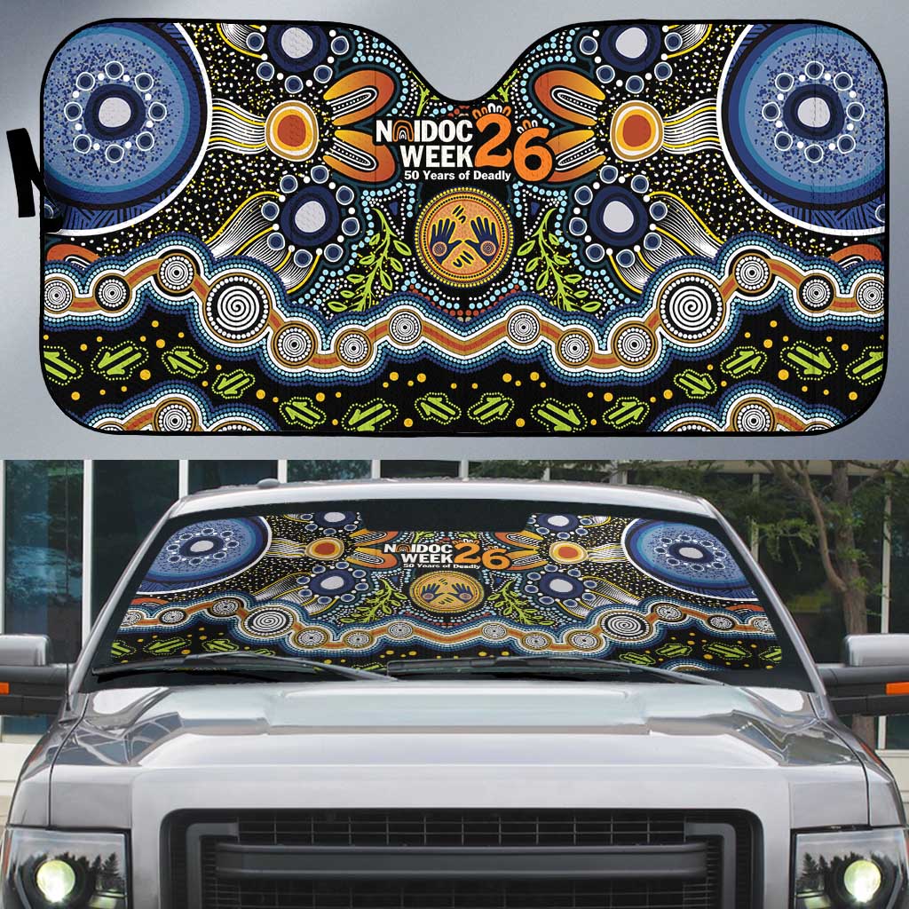 NAIDOC Deadly 50 Years Auto Sun Shade Aboriginal and Torres Strait Islander