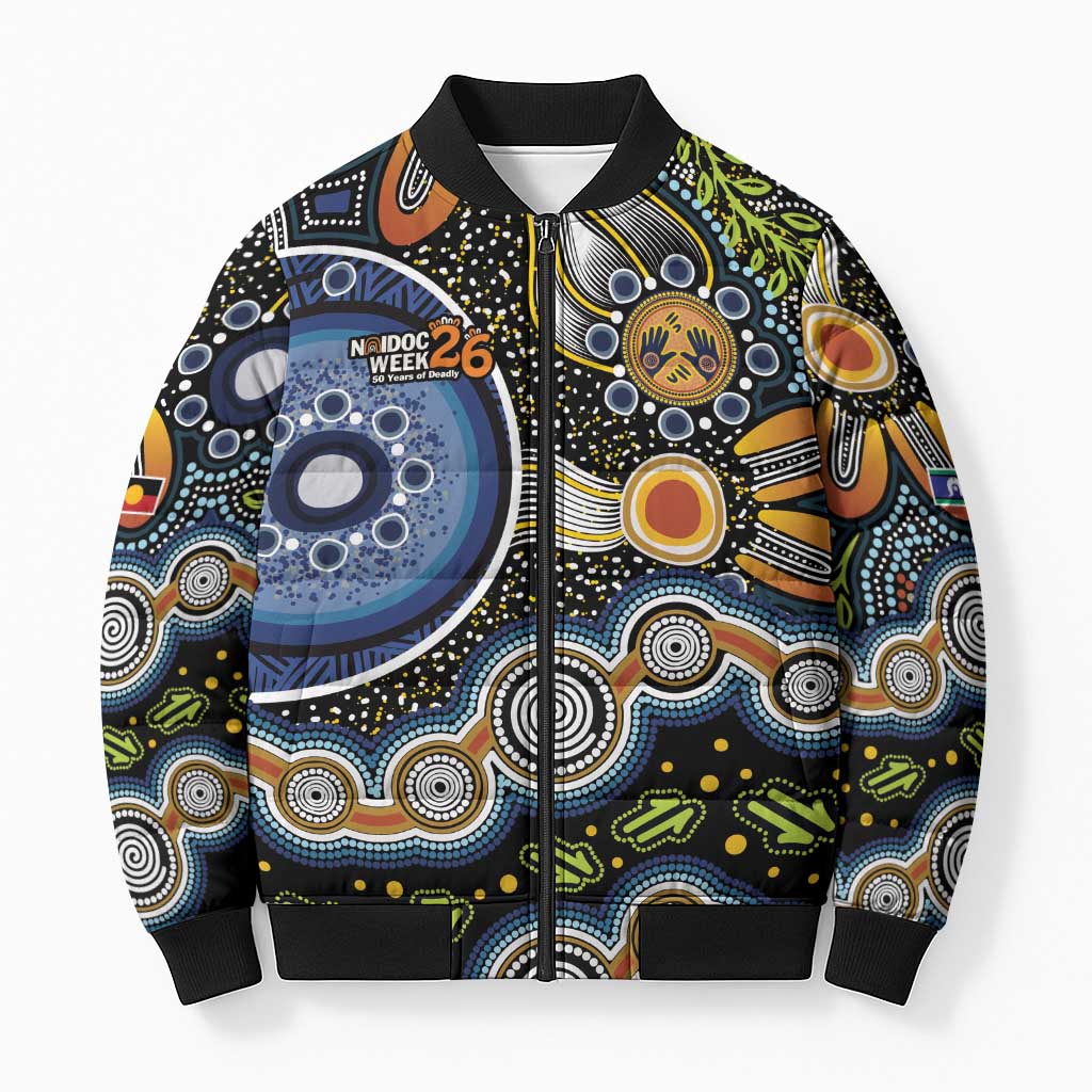 NAIDOC Deadly 50 Years Bomber Puffer Jacket Aboriginal and Torres Strait Islander